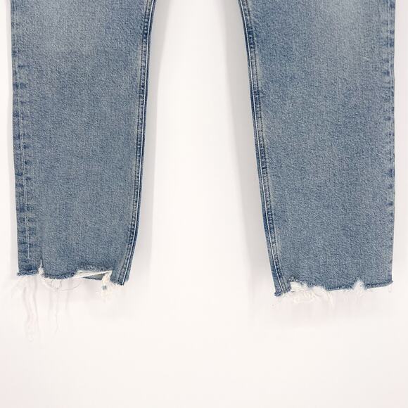 AGOLDE NWT Merrel Mid Rise Straight Jeans Women’s Size 30 Distressed Hem - Picture 3 of 8